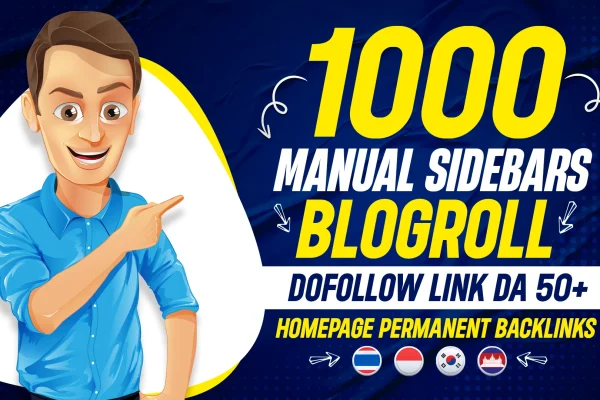 Jasa 1000 sidebar blogroll da 50 homepage dofollow backlinks (Premium)